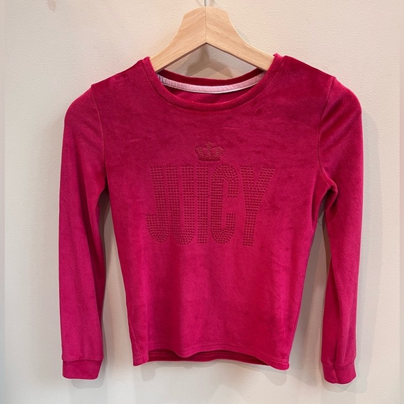 Juicy Couture Tops - Juicy Couture Pink Long Sleeve Velvet Top